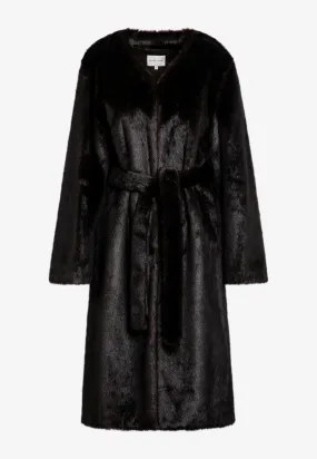 Belted Faux Fur Coat