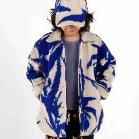 Bento Absract Strokes Print Cosy Wool Mix Coat