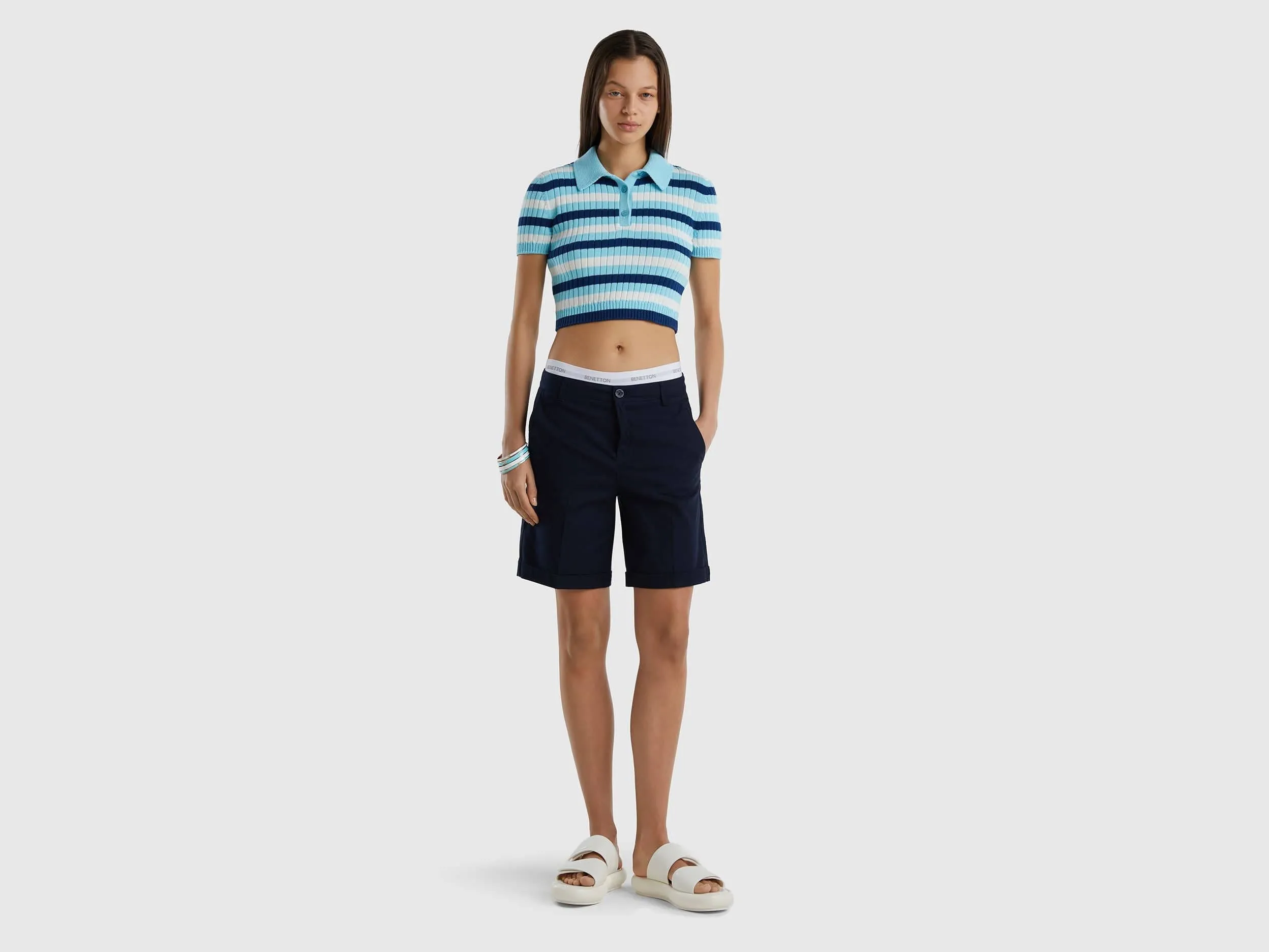 Bermudas in stretch cotton