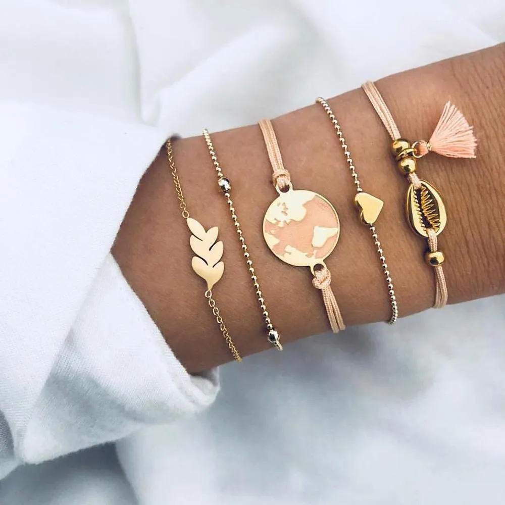BerriesJam - Arrow Leaves Crystal Bracelets