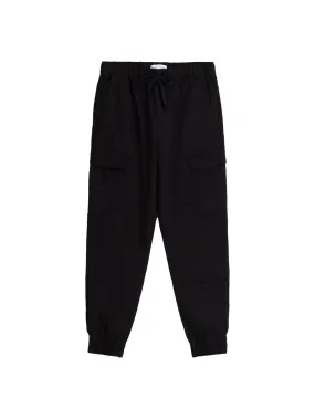 Bershka tapered cargo pants, black