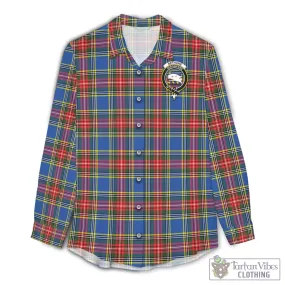 Bethune Tartan Women's Casual Shirt with Family Crest
