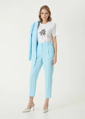Beymen Club Elastic Waist Cigarette Trousers Turquse