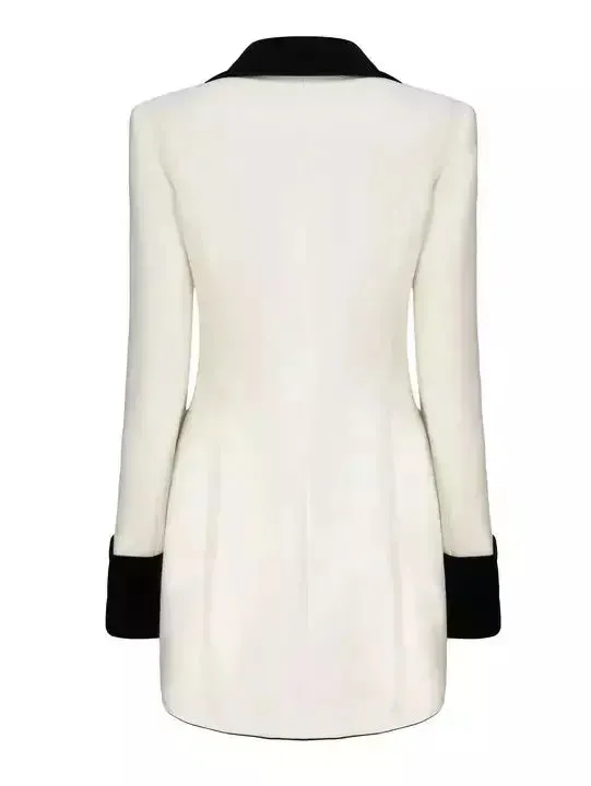 Bi-Color Single-Breasted Short Coat
