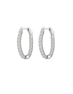 Bianc Halo Earrings Large- Silver