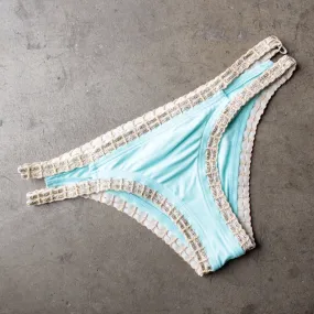 Bikini Lab - Weaving On A Jet Plane Hipster Bikini Bottoms in Blue