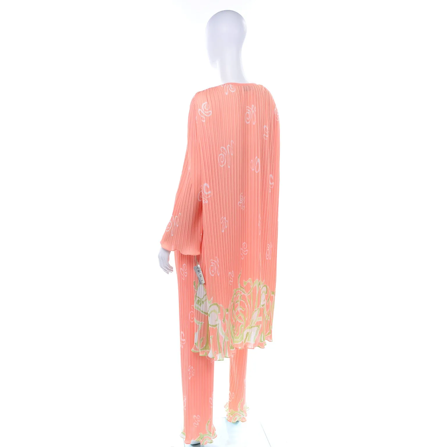 Bill Tice Vintage Deadstock Peach 3 pc Loungewear Pajama Set W Original Tag