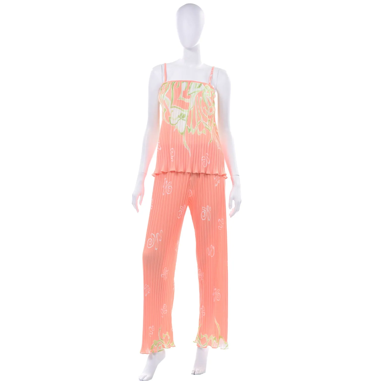 Bill Tice Vintage Deadstock Peach 3 pc Loungewear Pajama Set W Original Tag
