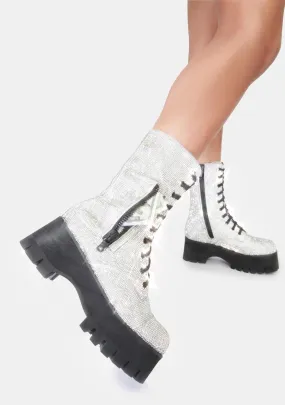 Billionaire Bling Pocket Combat Boots