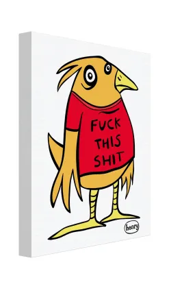 Bird on a Shirt Canvas Giclee Print Featuring Original Art by Seattle Mural Artist Ryan Henry Ward