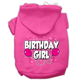 Birthday Girl Screen Print Pet Hoodies Bright Pink Size Med (12)