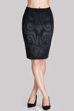 Bistretch Embroidered Skirt