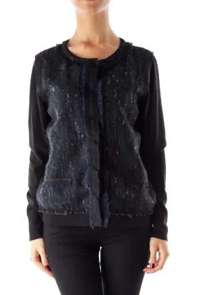 Black & Blue Tweed Cardigan