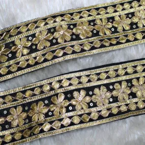 Black & Golden Traditional Gota Trim (Wholesale)