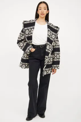 Black & White Fringe Josialo Coat