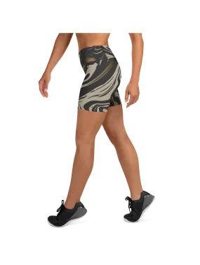Black and Gold Marble Yoga Shorts