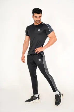 BLACK AND GRAY DRY-FIT TROUSER