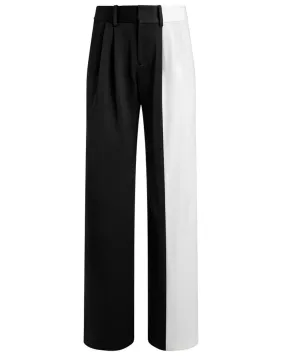 Black and Off White Colorblock High Rise Pompey Pant