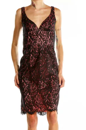 Black and Red Lace Cocktail Dress