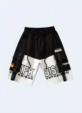 Black And White Cargo Shorts