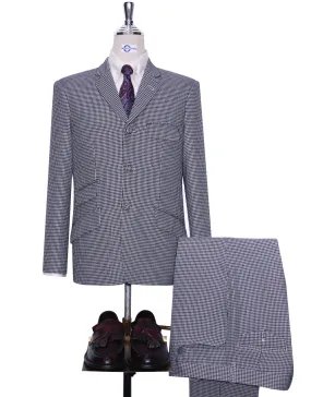Black and White Houndstooth Mod Suit
