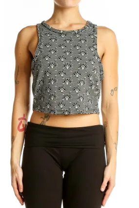 Black and White Striped Crop Top