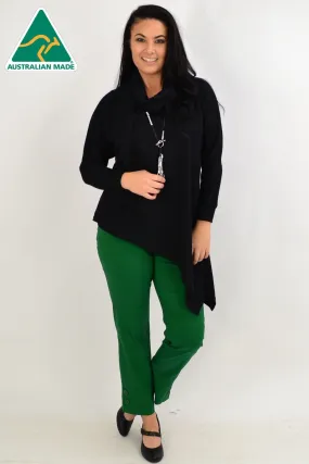 Black Asymmetrical Rolled Neck Jumper