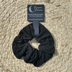 Black Bamboo Silk Eco-Friendly Hair Scrunchies