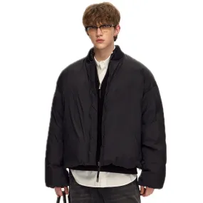 Black Baseball Collar Down Jacket