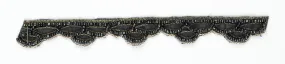Black Beaded Hand-ccrafted Indian Trim 1" - 1 Yard
