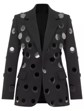 Black Blazer with Large Paillette Sequins