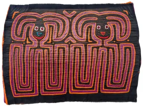 Black Bunny Guna Mola Cloth - 1'1 x 1'6