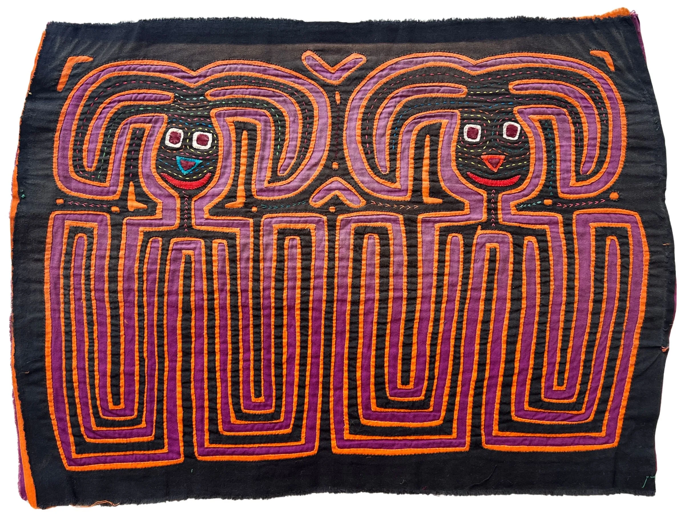 Black Bunny Guna Mola Cloth - 1'1 x 1'6