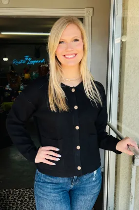 Black Button Up Cardigan
