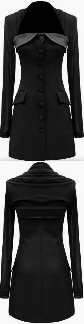 Black Buttoned Mini Dress