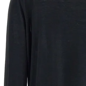 Black Cashmere and Silk Long Sleeve Sweater
