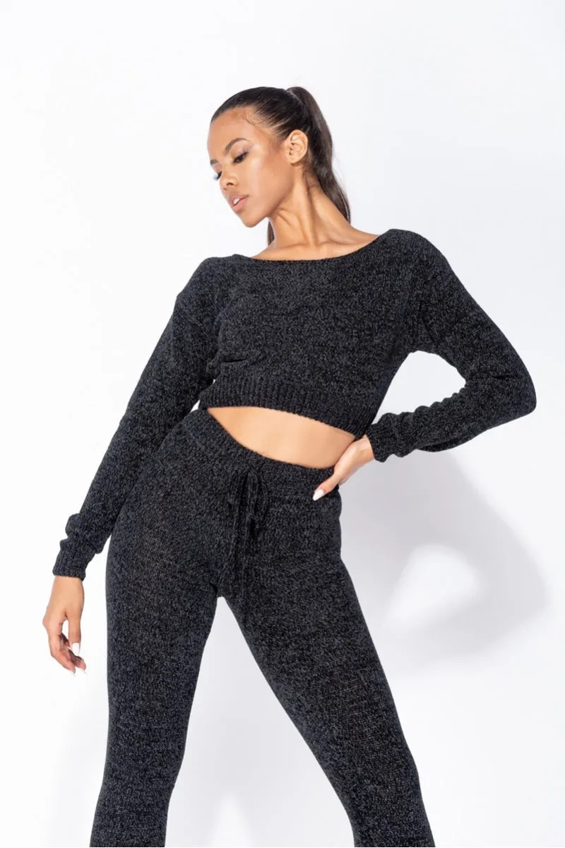 Black Chenille knitted lounge set