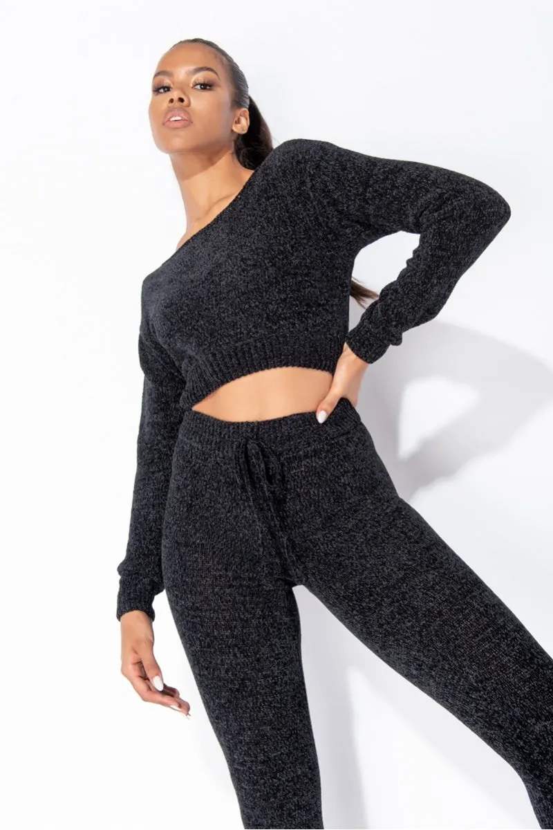 Black Chenille knitted lounge set