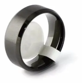 Black Classic Men's Stainless Steel Wedding Band With Comfort Fit
