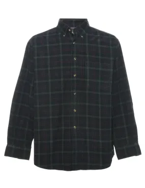 Black Corduroy Checked Shirt - M