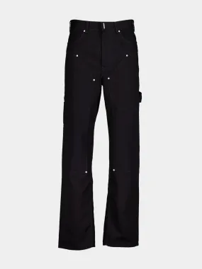 Black Cotton Carpenter Jeans