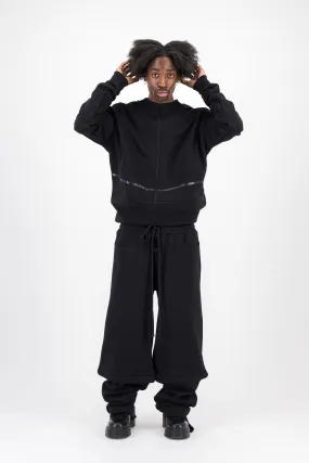 BLACK CREWNECK BOMBER VEST