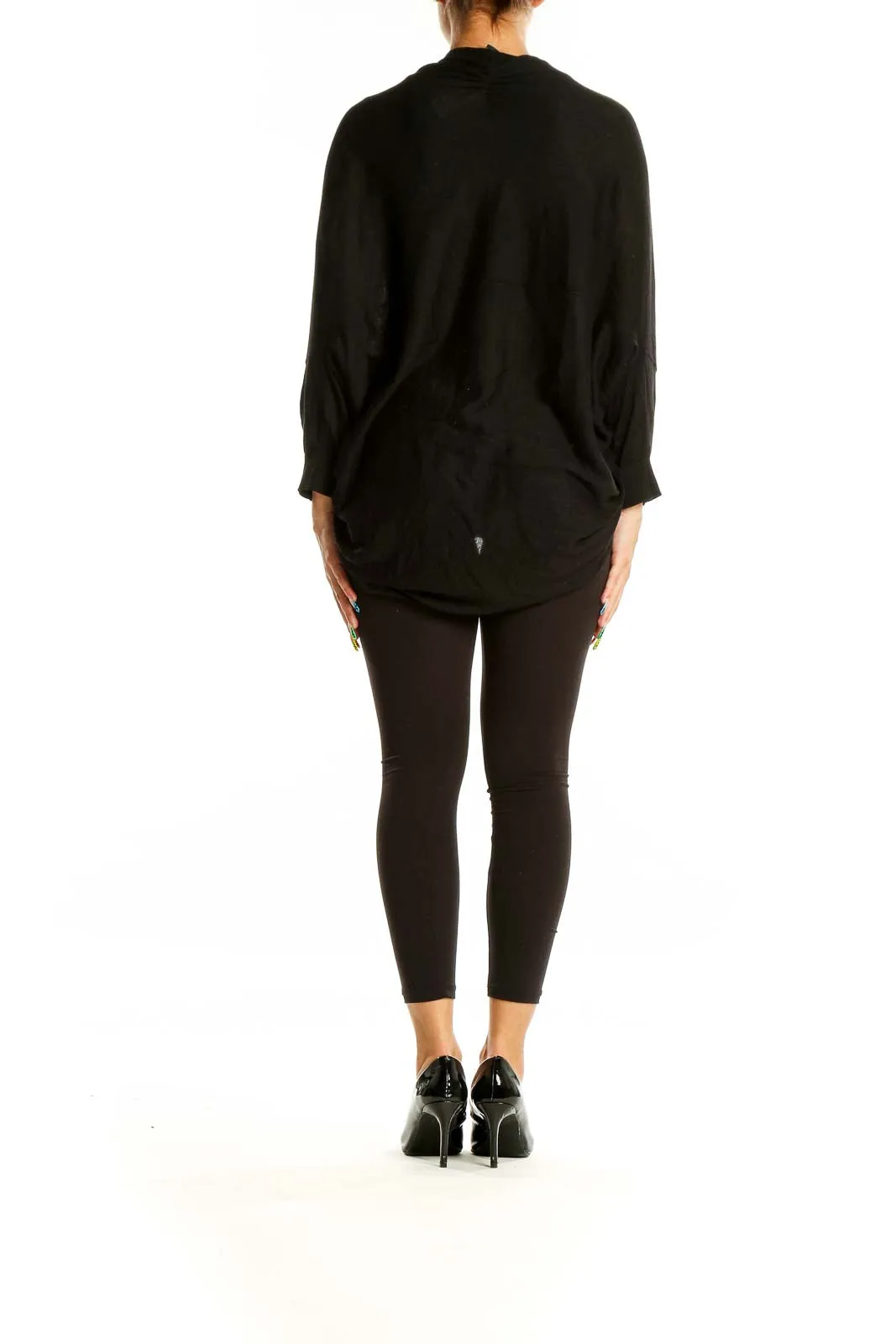 Black Cropped Cardigan and Tank Top Set
