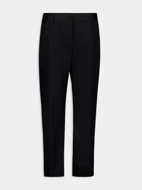 Black Cropped Tailored Trousers