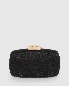 Black Crystal Hardcase Clutch Bag