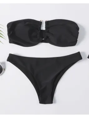 Black Cut Out Bandeau Bikini