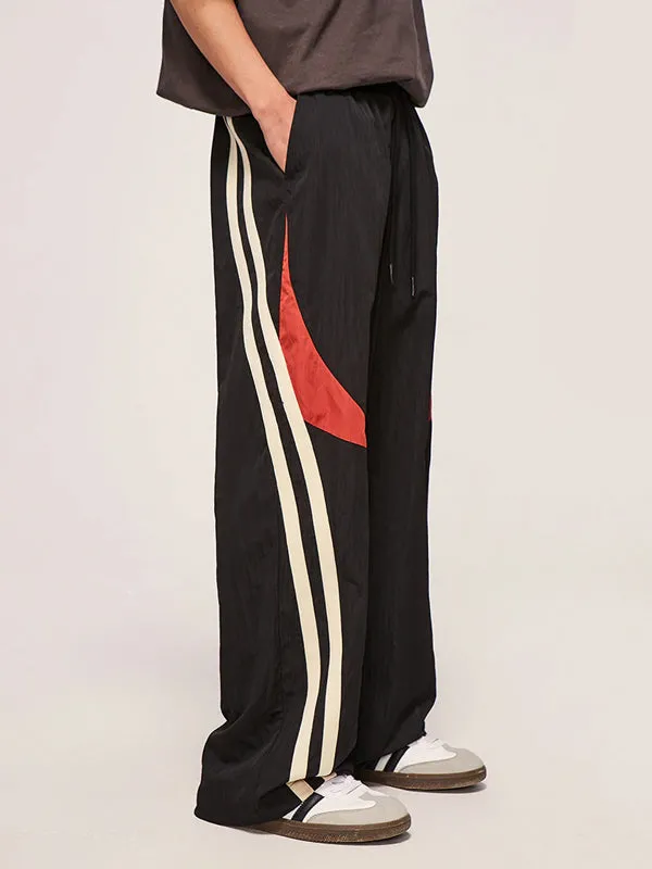 Black Dual Color Track Pants