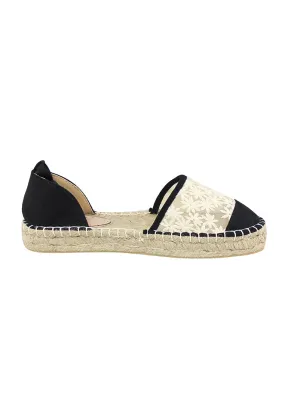 Black Flat Fabric Sandals