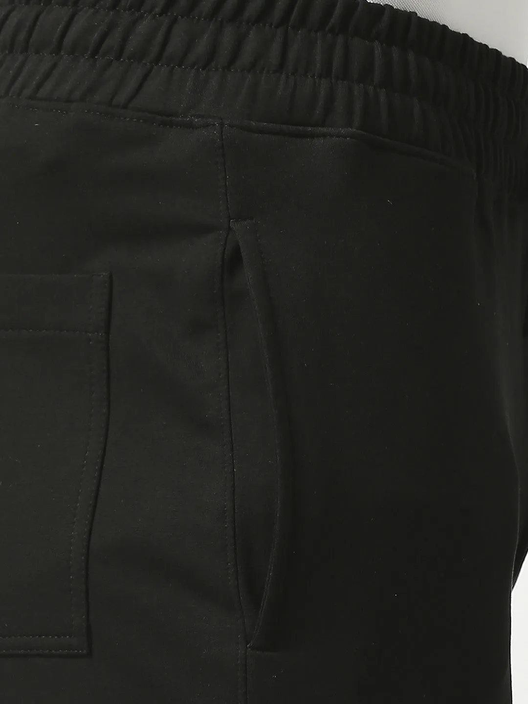 Black French Terry Lycra Track Pants