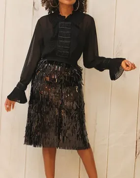 Black Fringe Skirt